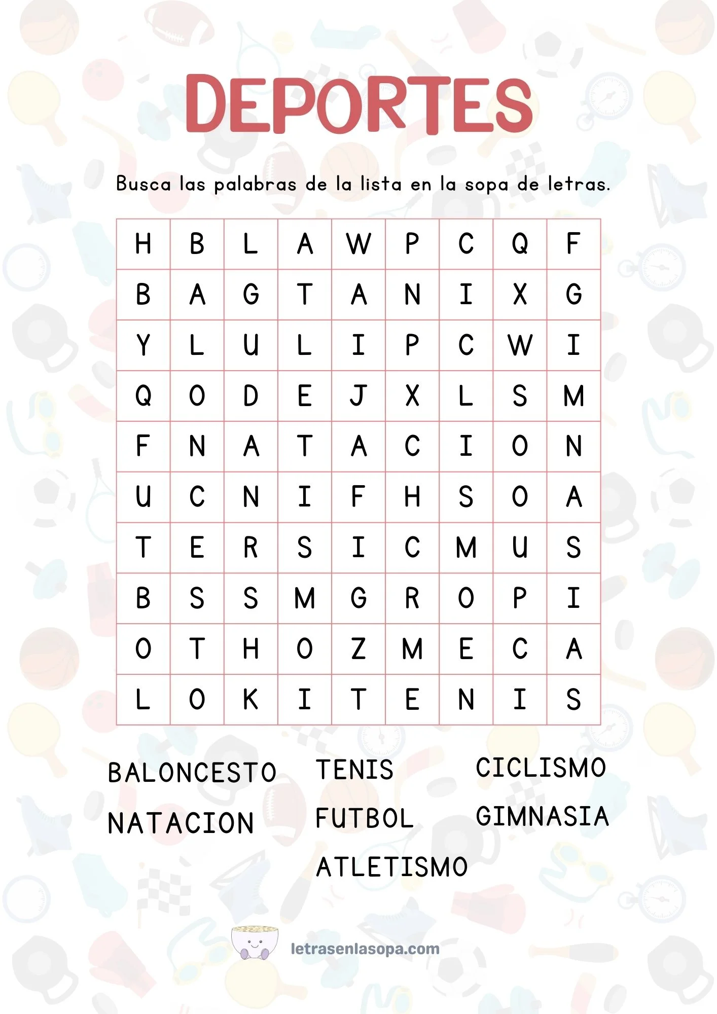 pupiletras para imprimir