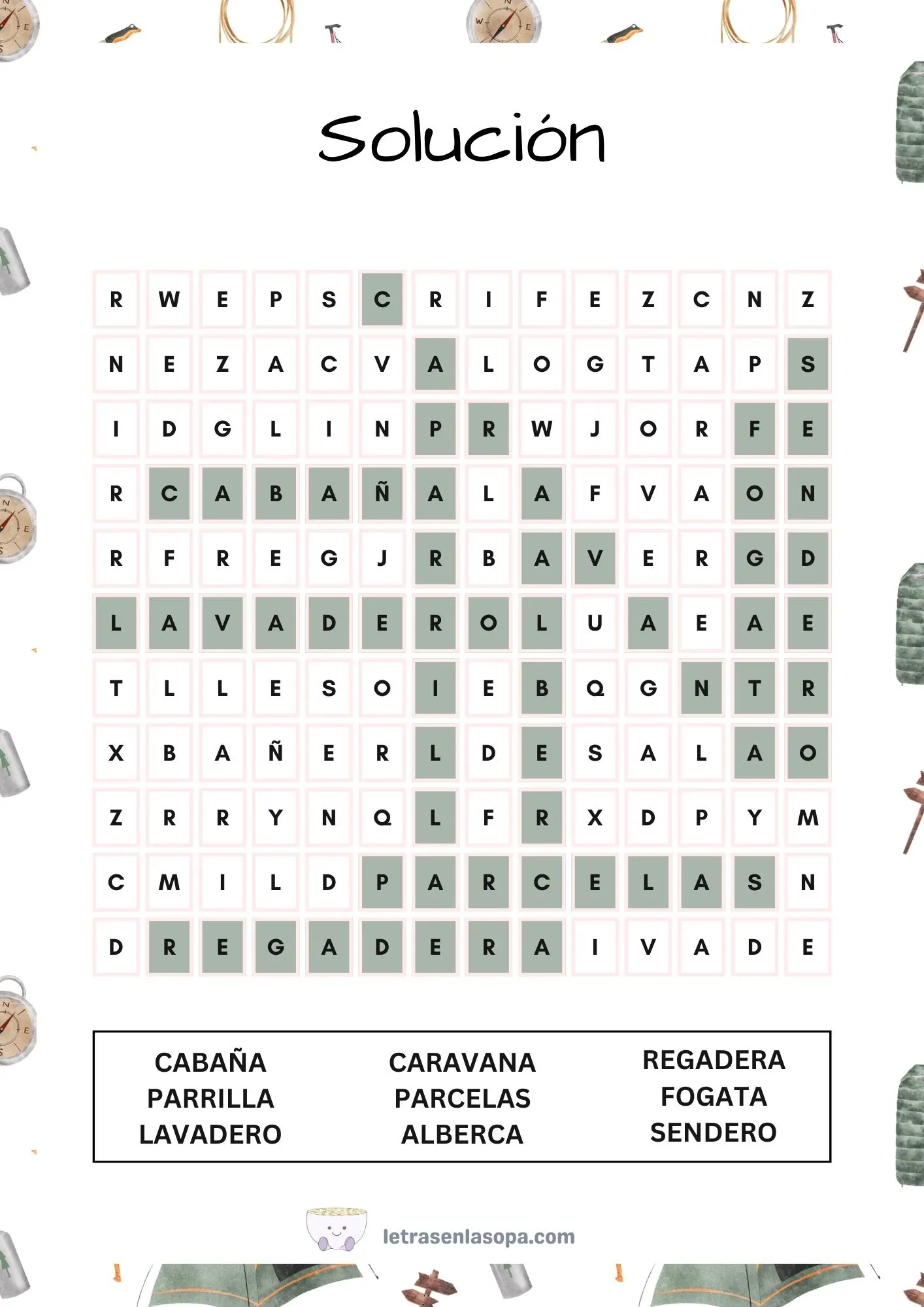 soluciones sopa de letras para imprimir grandes gratis español letra grande 