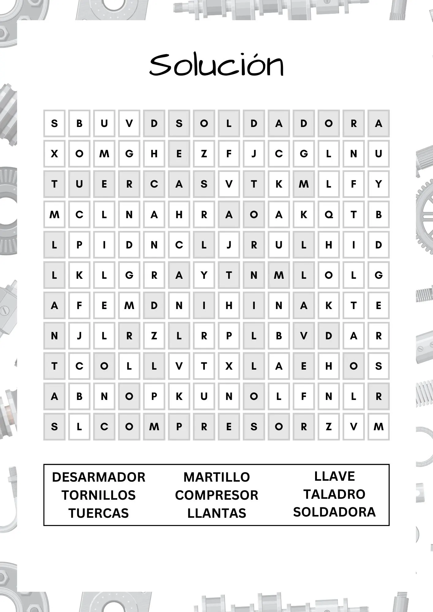 soluciones sopa de letras para imprimir grandes gratis español