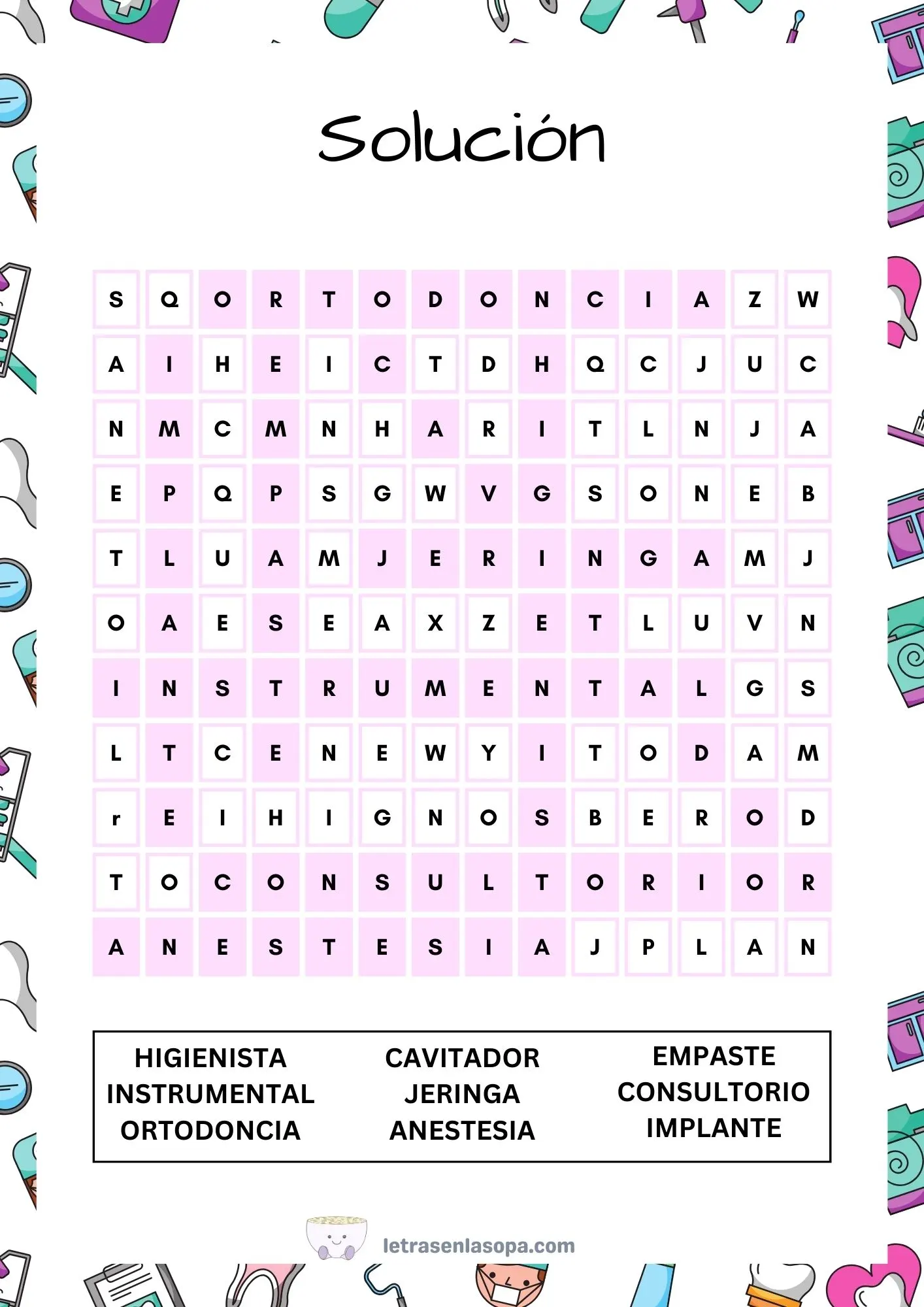 soluciones sopa de letras para imprimir grandes gratis