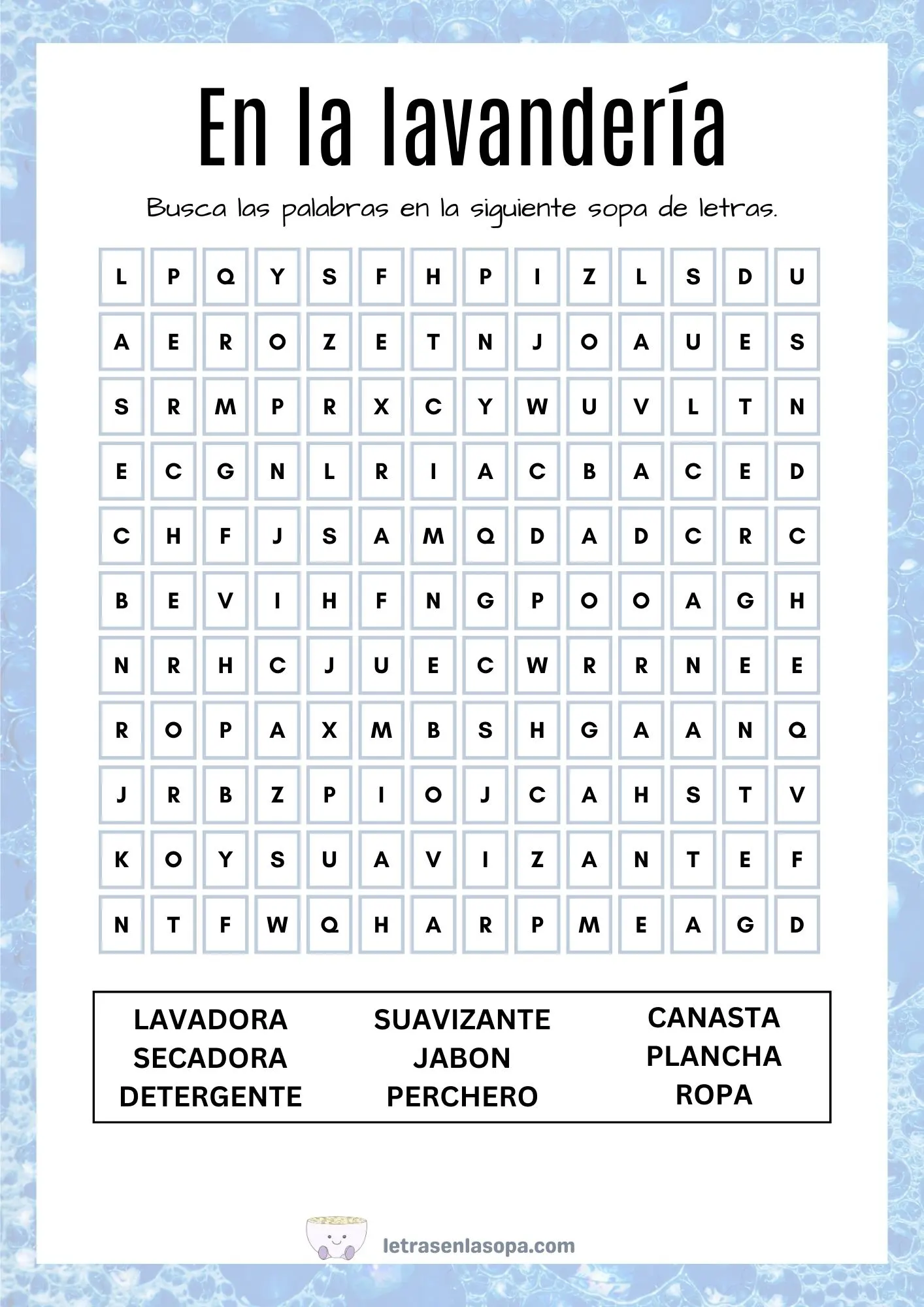 sopas de letras adultos gratis en la lavandería grande sopas de letras adultos gratis en la lavandería grande