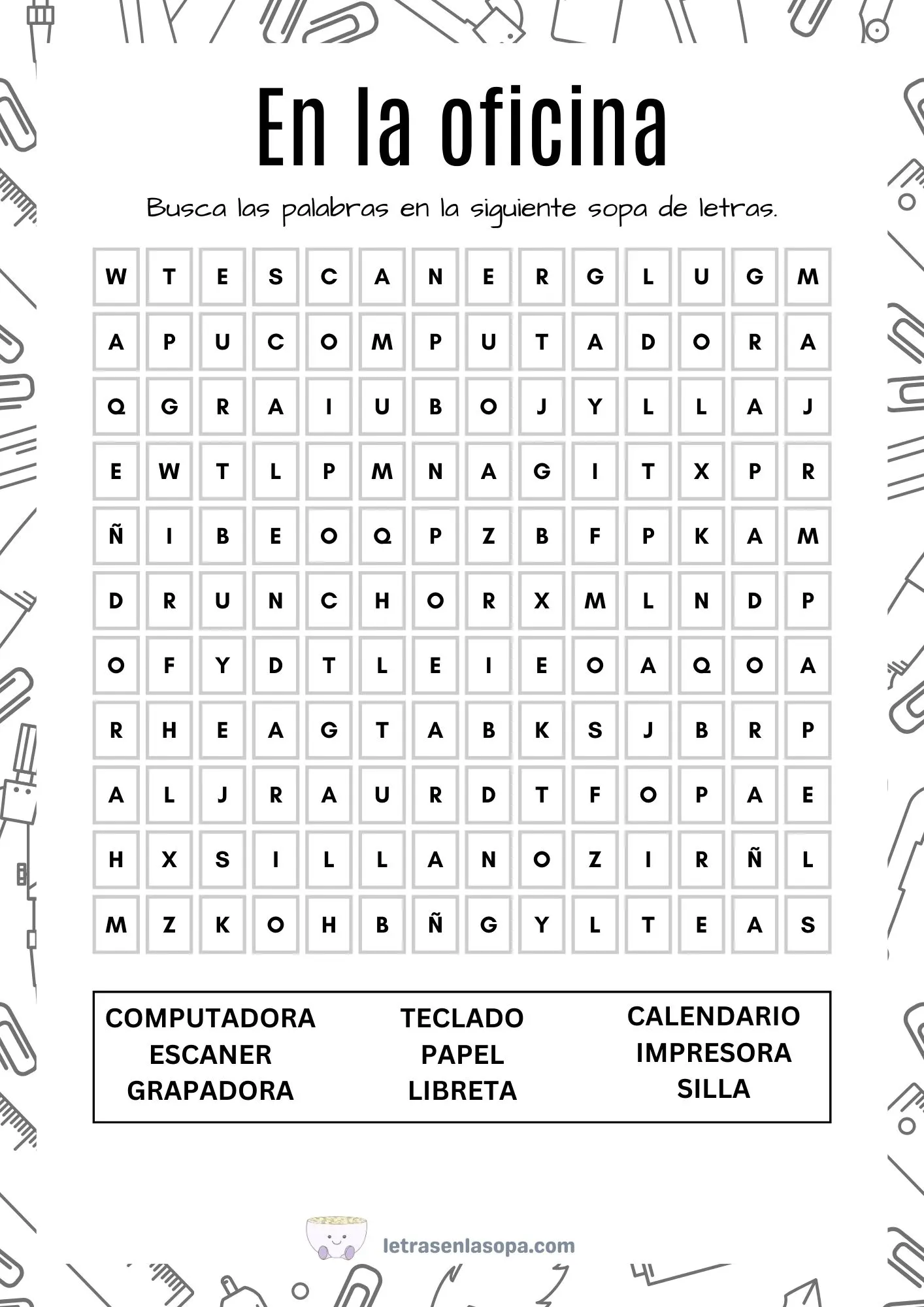  sopa de letras para imprimir pdf
