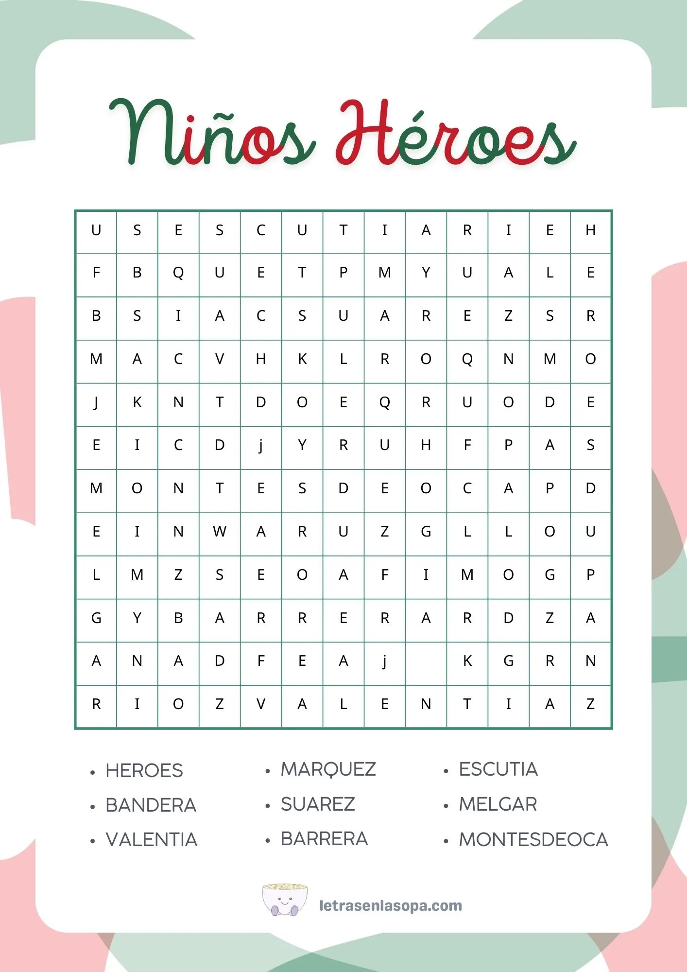 sopas de letras pdf