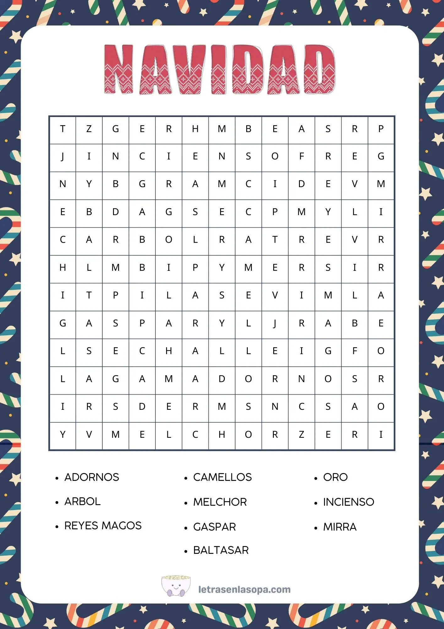 Sopa de letras para niños navideñas Sopa de letras para niños navideñas