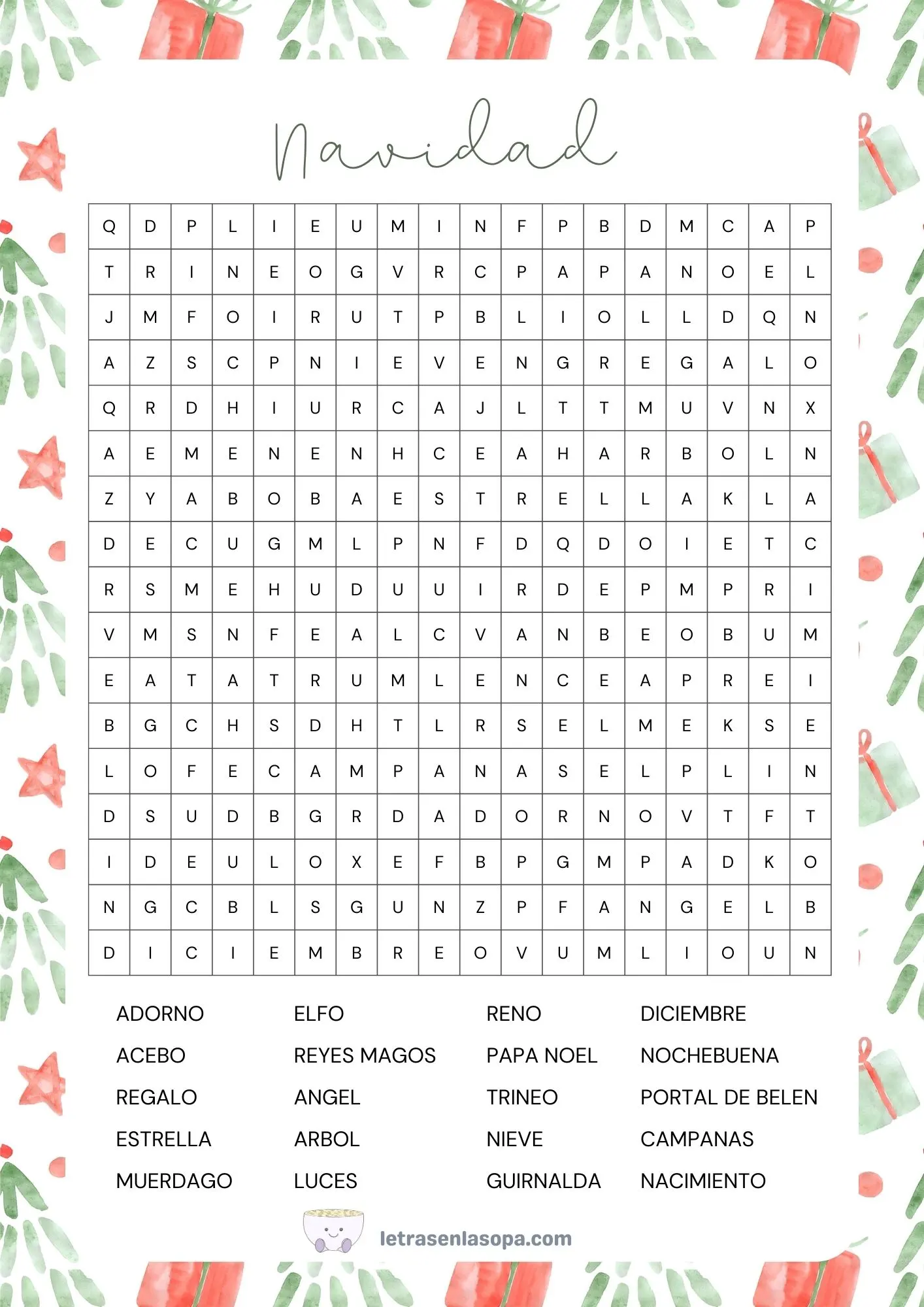 sopas de letras de navidad para imprimir sopas de letras de navidad para imprimir
