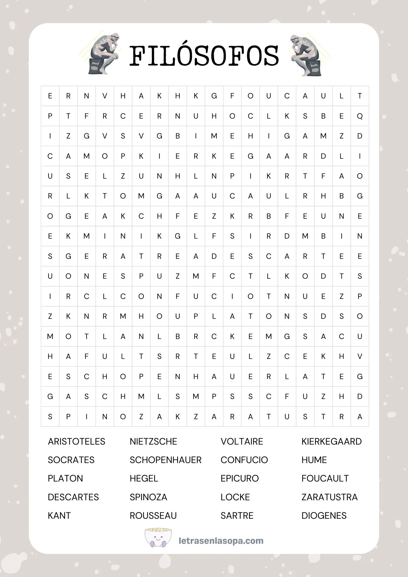 sopas de letras para adultos difíciles gratis