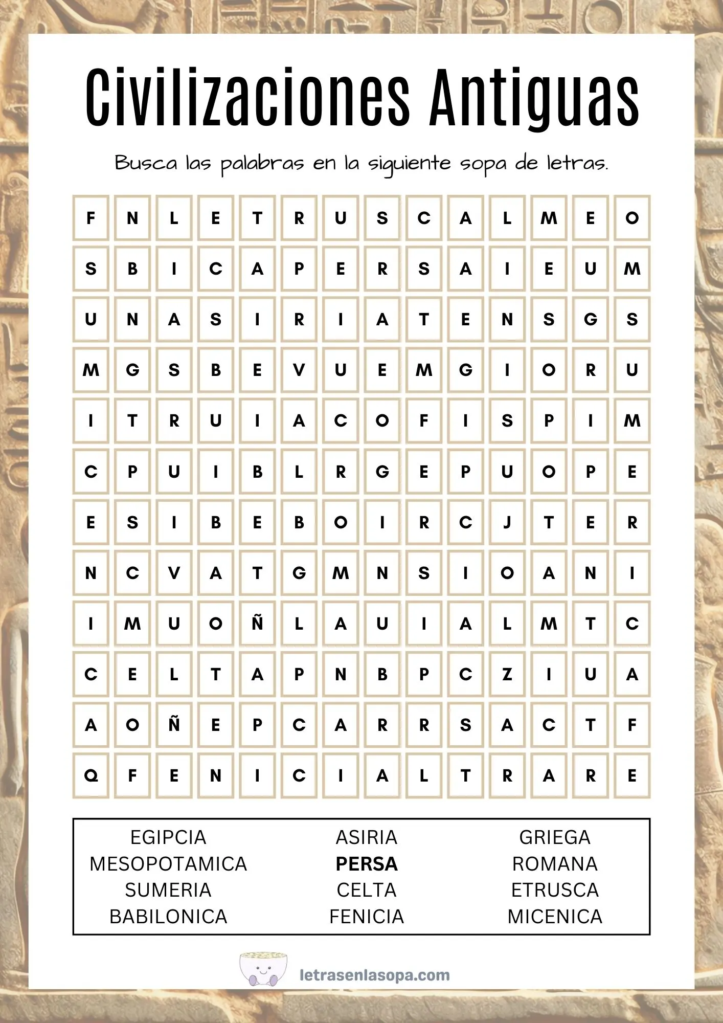 sopas de letras adultos gratis civilizaciones sopas de letras adultos gratis civilizaciones