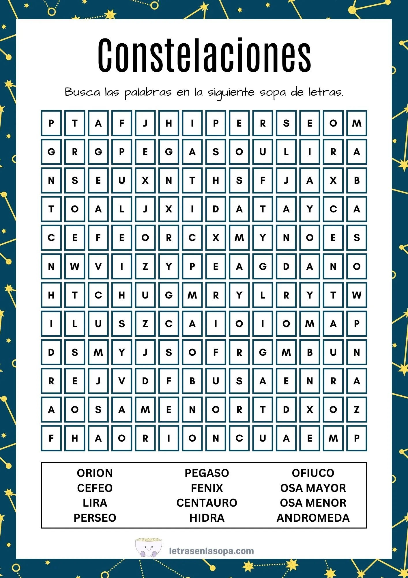 sopas de letras adultos gratis constelaciones sopas de letras adultos gratis constelaciones