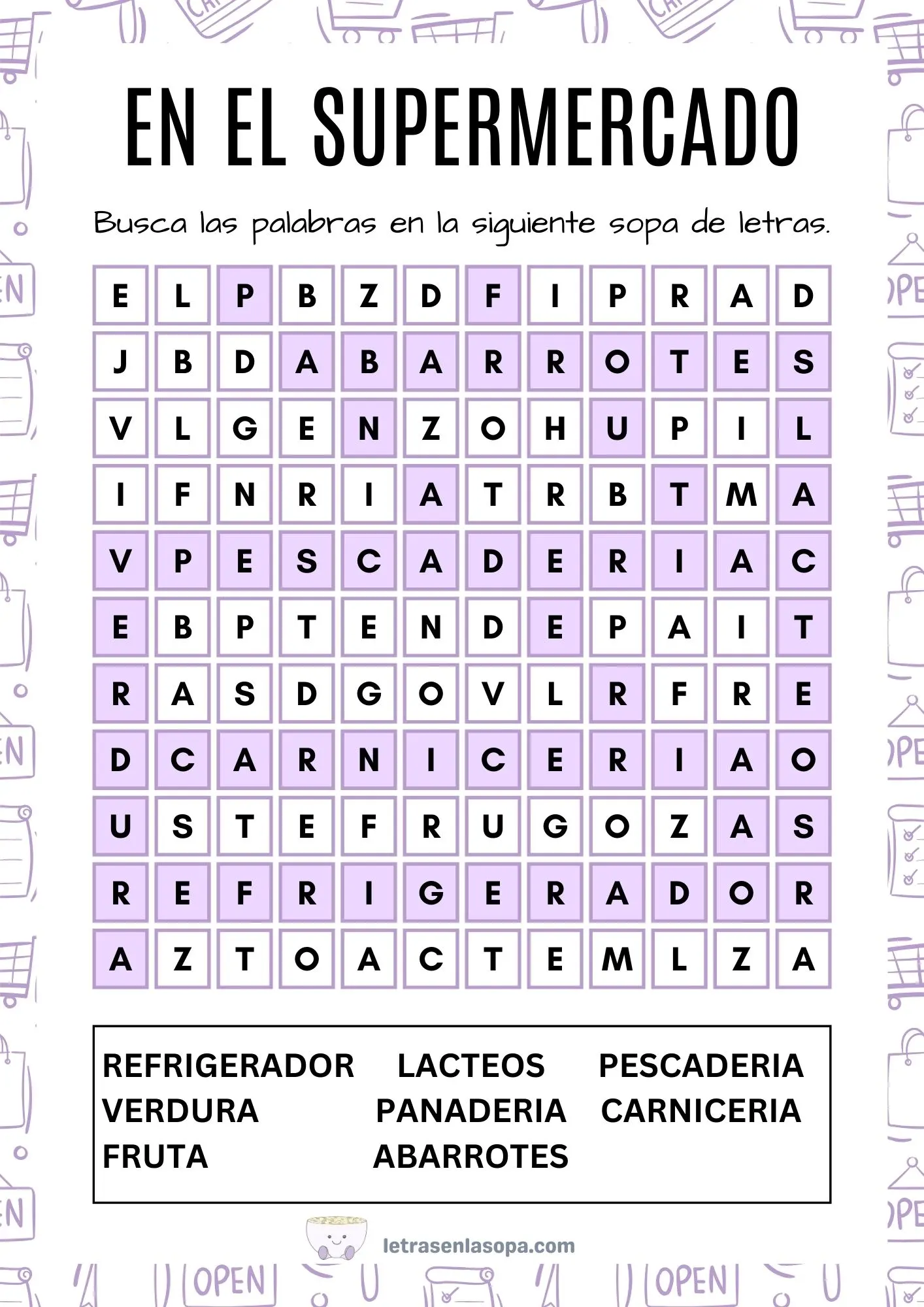 soluciones sopas de letras para adultos mayores en la oficina en el aeropuerto