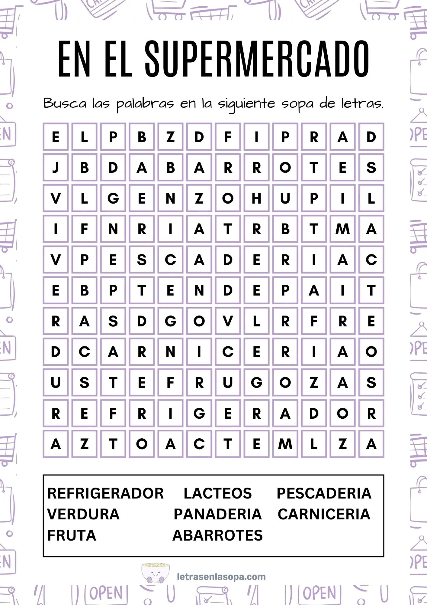 sopas de letras para adultos mayores en la oficina en el aeropuerto