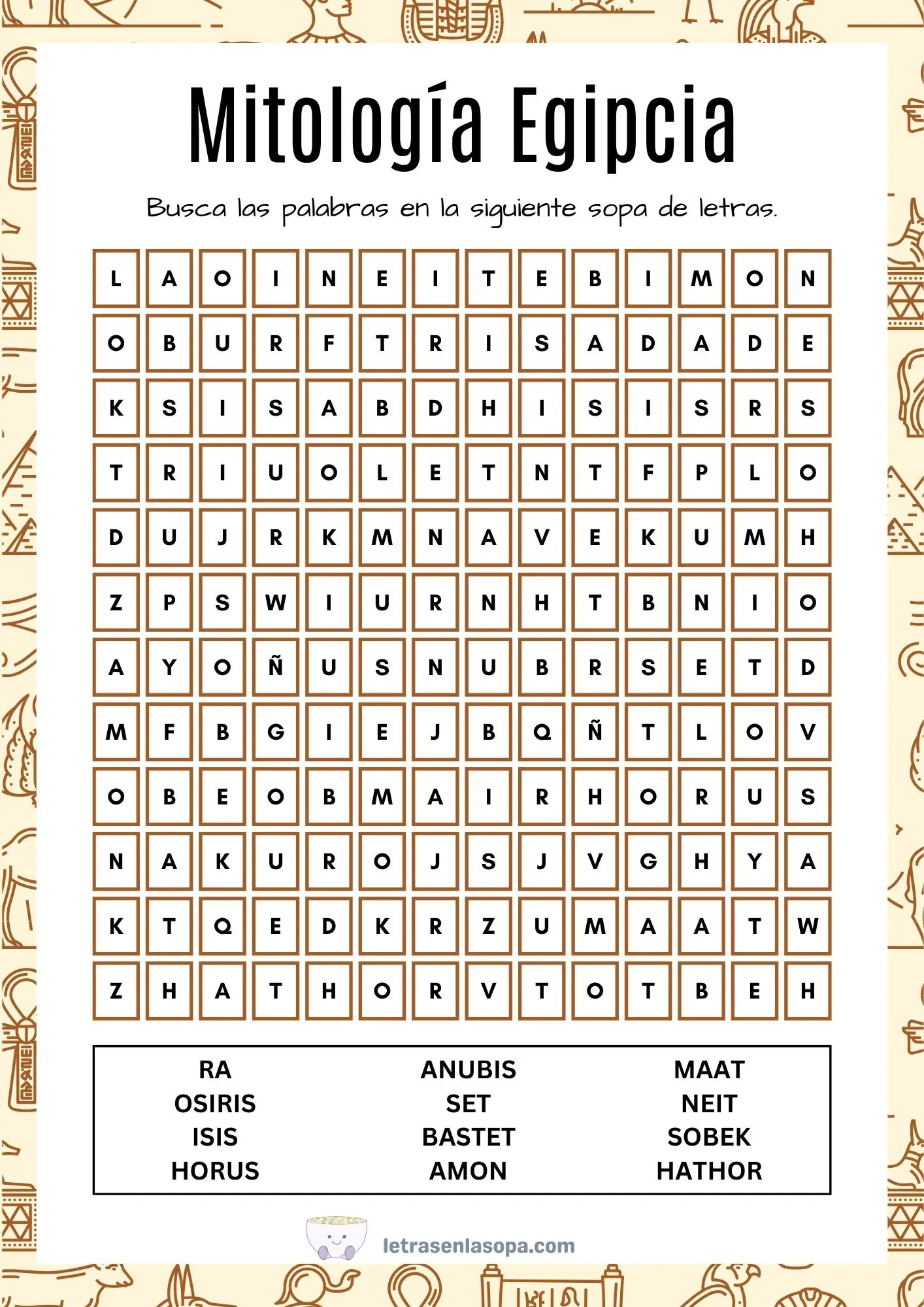sopas de letras adultos gratis mitologia egipcia sopas de letras adultos gratis mitologia egipcia