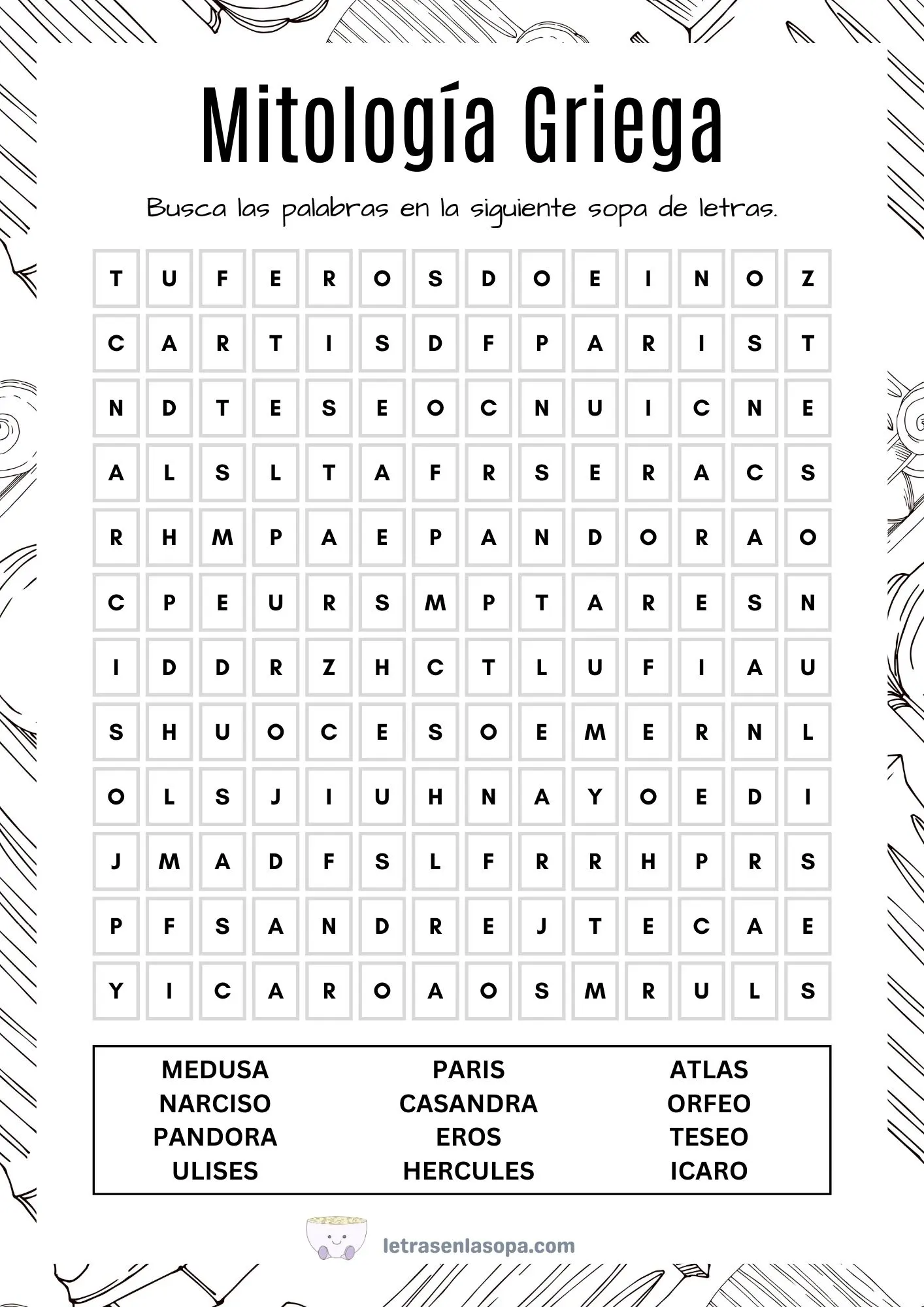 sopas de letras adultos gratis mitologia griega heroes sopas de letras adultos gratis mitologia griega heroes