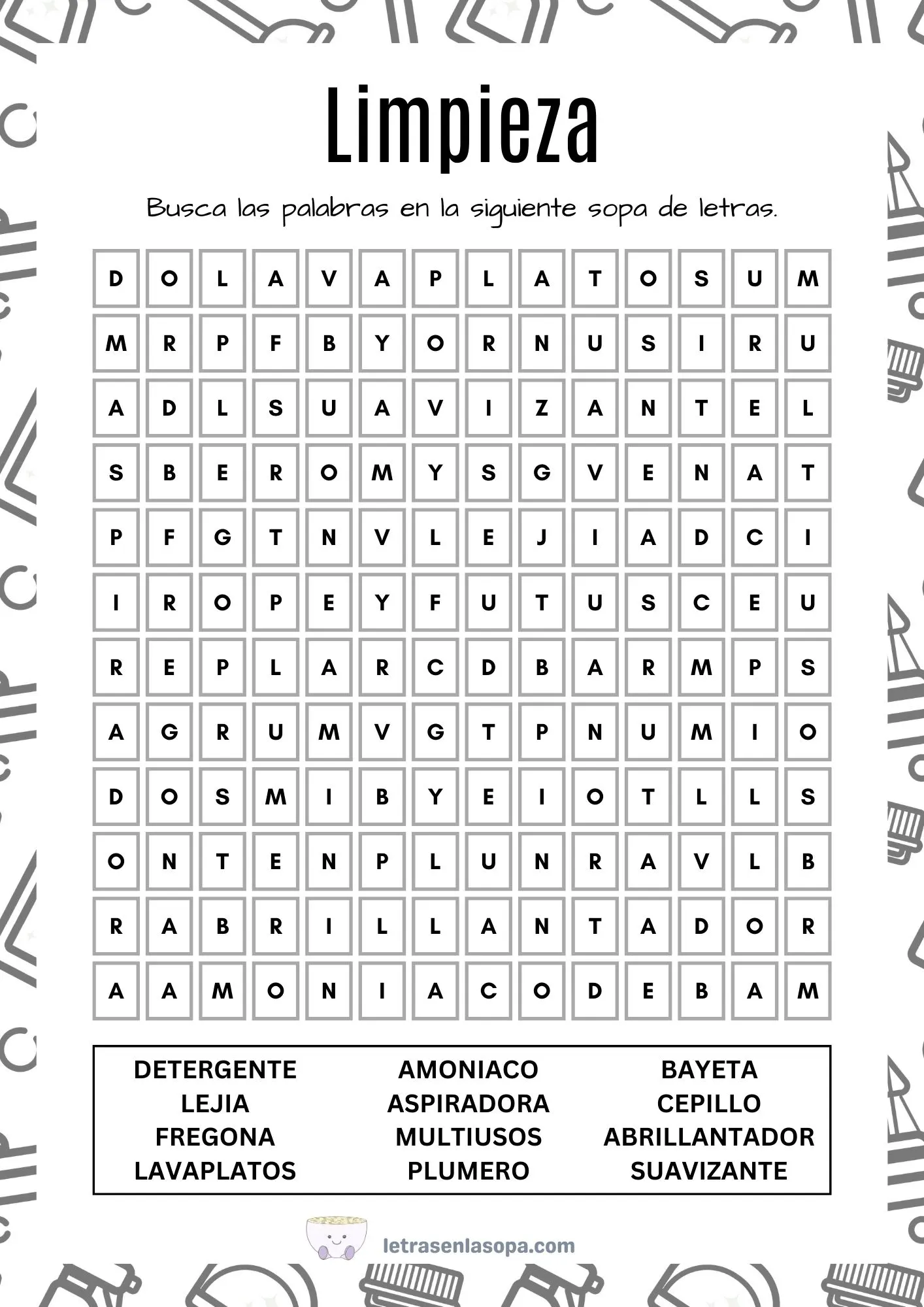 sopas de letras adultos gratis limpieza sopas de letras adultos gratis limpieza
