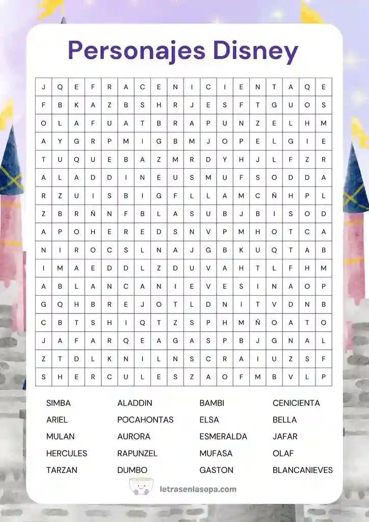  sopa de letras para imprimir dificiles